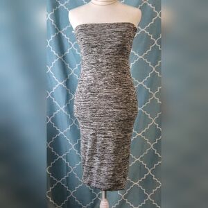 DNA Couture Gray Strapless Bodycon Dress for Work